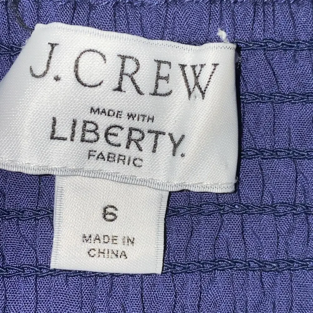 JCREW Women Sweetheart Liberty Blue Floral Milkmaid Mini Dress 6